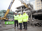 City council leader Gordon Matheson visited the site, on the corner of Queen Street and Ingram Street, with BAM Construct executive director John Burke and Martin Cooper, construction director of BAM Construction